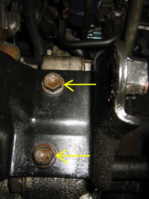 two rear bolts on motor mount bracket