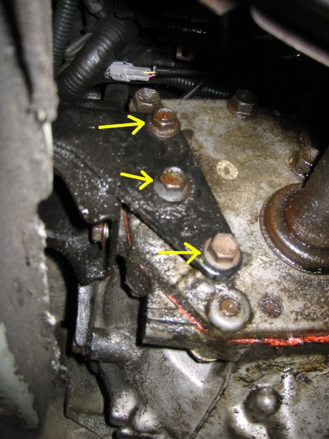 three side bolts on the motor mount bracket