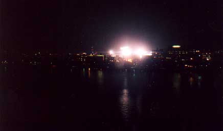 Boston skyline at night [Yashica T4S]
