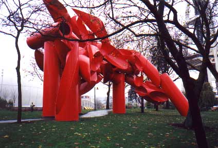 Modern art at the base of the Space Needle [Yashica T4S]