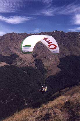 Parasailing over Queenstown [Canon AE-1] 